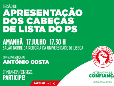 Apresentação dos cabeças de lista