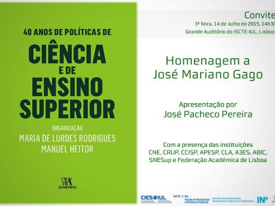 “40 anos de políticas de ciência e ensino superior”