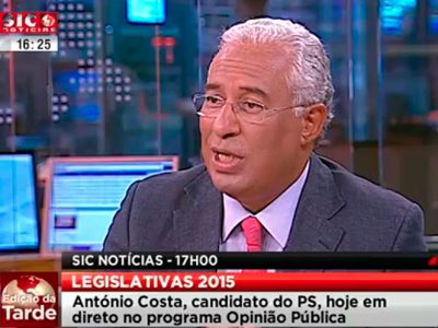 António Costa na Redação Aberta da SIC Notícias