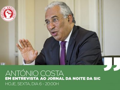 António Costa em entrevista na SIC