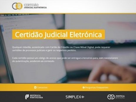Certidão judicial eletrónica já disponível