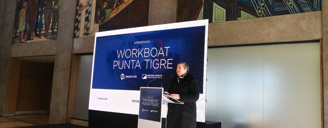 Ministra do Mar, Ana Paula Vitorino, na cerimónia de apresentação do Workboat Punta Tigre, Lisboa, 21 janeiro 2019