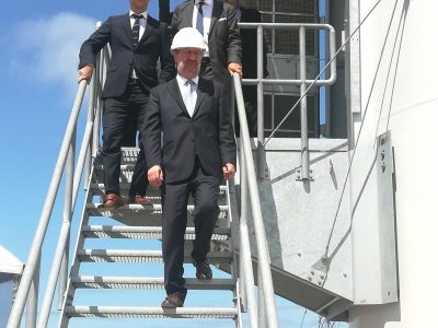 João Pedro Matos Fernandes na visita ao parque eólico em Penacova