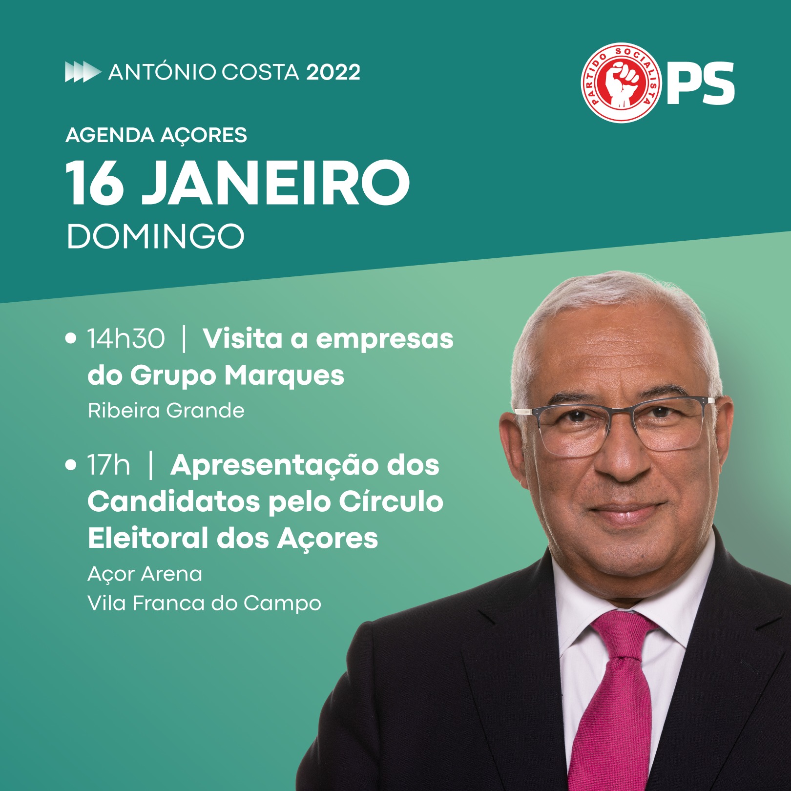 Apresentação Dos Candidatos Pelo Círculo Eleitoral Dos Açores Com A Presença De António Costa 8154